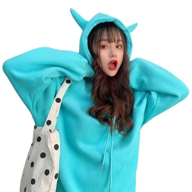 Devil Horns Women's Hoodie: Devilishly fun streetwear from NSE Imports #1.